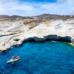 swimming spots in Milos by boat